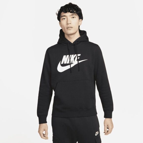 Nike Men's Black Sportswear Sportswear Club Fleece Pullover Hoodie Size Medium